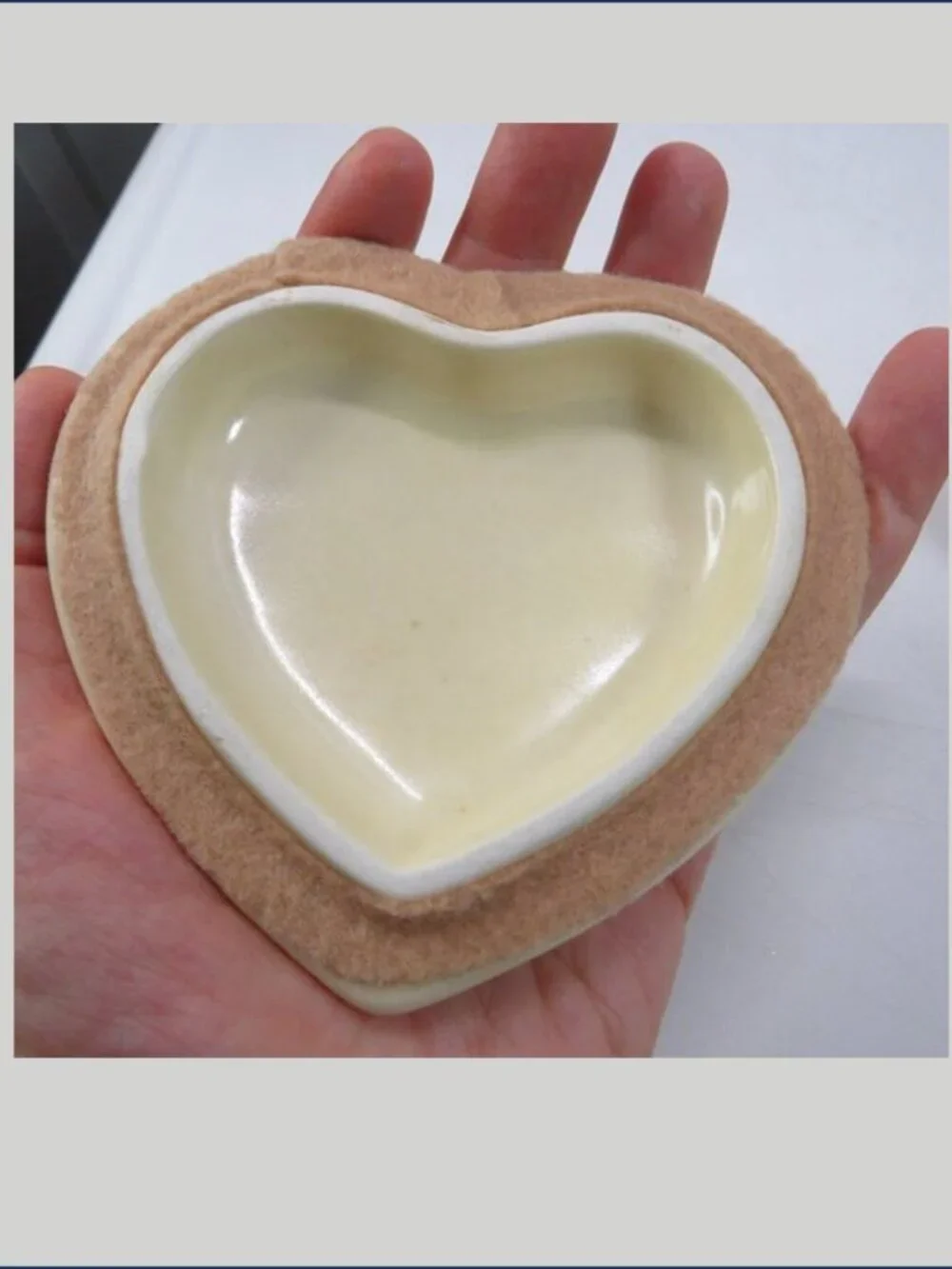 VTG Pfaltzgraff Village Heart Trinket Box Ceramic Covered Dish Rustic Farmhouse